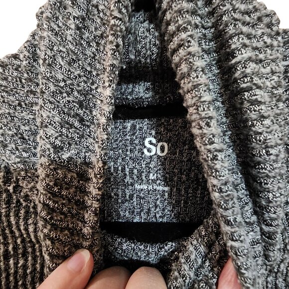 So Gray Ribbed Knit Long Sleeve Turtleneck Sweater Dress Womens Size M - Picture 3 of 3